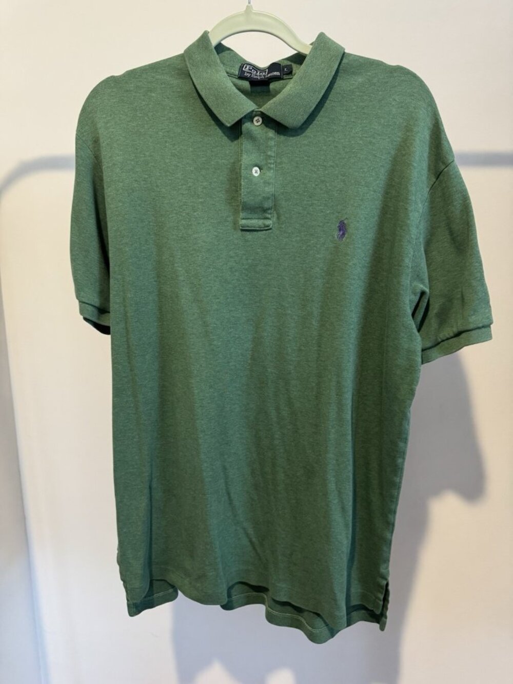 Polo Ralph Lauren Polo Shirt Men's Large Green Purple Pony Classic Fit